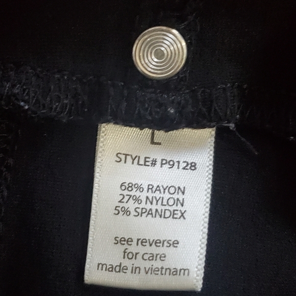 Active Usa Women's Black Dress   Pants Size Large Style # P9128 Very Stretchy - Picture 8 of 8